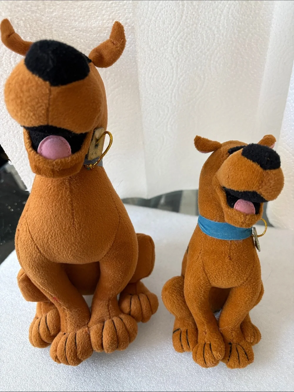 Unknown Brand Brown Plush Dog Toy with Blue Collar - Soft Pet Plush